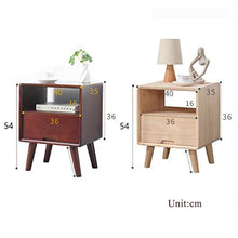 Outtw Comodino,Tavolino Laterale Tabella dell'unità, Comodino in Legno Massello, Tavolino per Look in Legno con Scaffale, Comodino per Stoccaggio con 1 Cassetto per La Casa (Color : H)