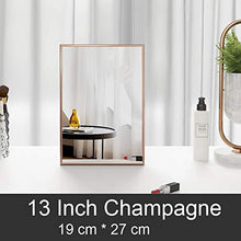 Hosoncovy, specchio rettangolare da tavolo pieghevole con telaio in metallo da 30 cm, con supporto alto e trasparente, specchio cosmetico, specchio da parete per camera da letto, bagno (Champagne)