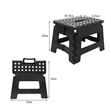 sinzau Sgabello pieghevole portatile per cucina, bagno, esterno, 22 x 29 x 22 cm, colore: nero