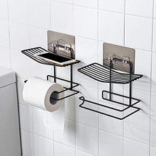LYM &ripiano di stoccaggio Scaffali, Ferro da Bagno Porta Asciugamani di Carta Punch Supporto for Telefono Gratuito Porta Rotolo a Muro Supporto for Rotolo Scaffale di Finitura