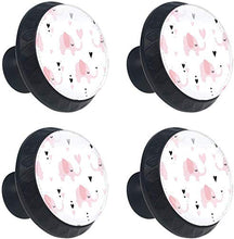 Modello di cuore nero di elefanti rosa Pomelli per Porta Set di 4 Pomelli per Mobili Manopole per Cassetti Cucina Armadio Vetro