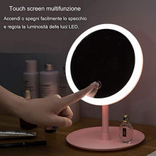 BIGTO Specchio con illuminazione ricaricabile, 3 livelli di luce, orientabile a 90 gradi e dimmerabile touchscreen, specchio cosmetico portatile da viaggio con luci, regalo per ragazze