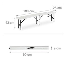 Relaxdays Set Chiosco Tavolo Panche ribaltabili, 3 Pezzi Arredo Giardino, Monocolore, Bianco, H x L x P: 74 x 180 x 74, 5 cm