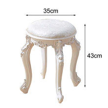 DLGF Rotondo Sgabello Toletta, Toeletta Trucco in Velluto, capacità 170 kg / 375 Libbre, Sgabello da Trucco Alto 17 Pollici, Sedia Imbottita per Pianoforte per Camera da Letto, Bagno
