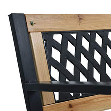Pissente Panca da Giardino,in Legno massello+Acciaio Panchina da Giardino con Braccioli Curvati Elegante Robusta Classica Panca Arredi da Esterno Sedute,125 x 53 x 77 cm