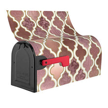 Rosegold rosa e rame marocchino piastrelle dal design unico per cassetta delle poste, copertura magnetica per giardino, giardino, cortile, dimensioni standard, 53 x 45 cm