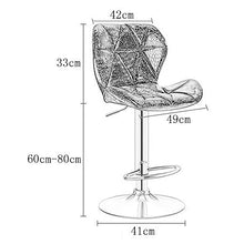 Sgabello da bar, seggiolone regolabile da 60 cm a 80 cm, poltrona girevole a 360 °, aspetto in finta pelle di coccodrillo, con poggiapiedi/bianca / 60cm / 80cm