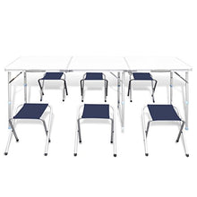 vidaXL Set da Giardino Tavolo Pieghevole 6 Sedie Regolabili Mobili Campeggio