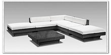 Bagno Italia Divano Salotto Rattan Nero arredi Set Giardino Esterni + tavolino Cristallo Giardino I