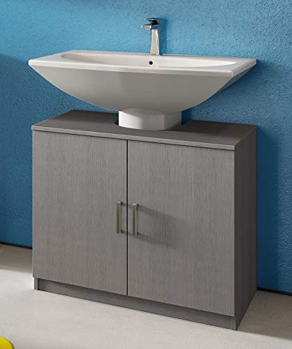 IdeaStella ODESSA Sottocolonna 2 Ante. Mobile Bagno sotto lavabo Copri Colonna lavandino UNIVERSALE (Larice Grigio)