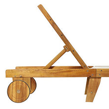 Outsunny Sdraio da Giardino con Schienale Regolabile con Ruote Balcone in Legno di Acacia 198x60x88/80/69/45cm