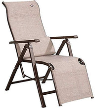 PAKUES-QO Lettino da Giardino reclinabile Cachi e Sdraio Lettino da Sole Regolabile Pieghevole con Cuscino Lombare Gratuito per la Spiaggia Piscina Patio Esterno Piedini da Campeggio in Acciaio