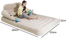 Lettino da viaggio Lettino da viaggio gonfiabile letto estraibile Schienale materasso di aria domestica addensare portatile pieghevole Campeggio Bed con pompa elettrica for Interni Esterni 6-3