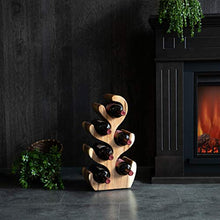 Rikmani Portabottiglie per Vino alla Moda - Portabottiglie in Legno Deco - Fatto a Mano Creativo - Portabottiglie per Vino (S-Luminosa)