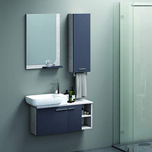 Homemania PLA-1103 Set Mobili Polo 96 da Bagno, Antracite, Bainco, in MDF, Ceramica, Specchio, Metallo