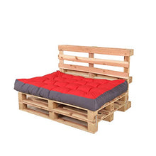 Chicreat Set di cuscini per arredi con pancali, Cuscino del sedile, 120 x 80 x 15 cm, Grigio Scuro/Rosso