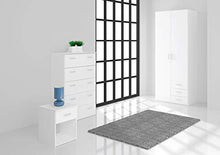 Dmora Armadio Guardaroba a Due Ante e Tre cassetti, Colore Bianco, cm 77 x 49 x h200