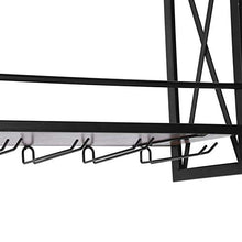 Portabottiglie, Scaffale da Parete per Vino a 2 Livelli con Porta Calici, Mobile porta bottiglie, 20 x 60 x 54 cm