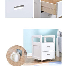 GXYAWPJ Comodino Multifunzionale in Legno con Mobile per Camera da Letto a rotelle Universale Bianco Mensole