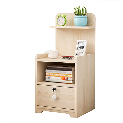 Comodini Decorazione Camera da Letto Addensare Assemblea Domestica di Legno Solido di pompaggio Singolo con la Serratura Corridoio Bagno Soggiorno Locker Multifunzione 32.5X26X70cm MUMUJIN