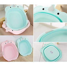 HYISHION Pieghevole Pieghevole Bacino for Bambini lavabo Bambino Portatile lavabo Faccia in plastica Antiurto Vasca e lavabo Piedi, Rosa Blu 2PCS SKYJIE (Color : Pink 2pcs)