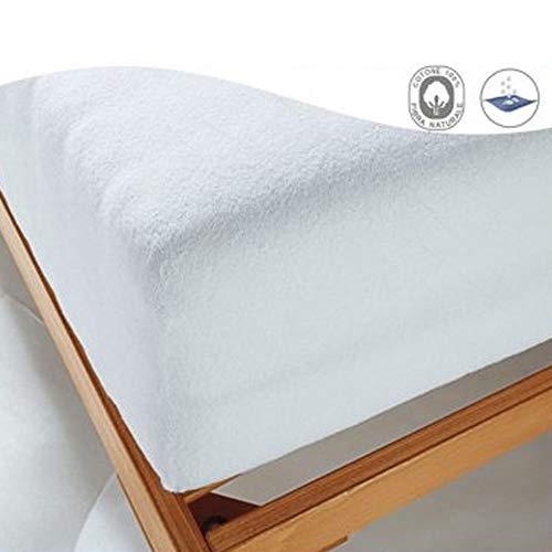 Coprimaterasso Impermeabile misura 1 PIAZZA E MEZZA con angoli ed elastici cm 130x200 altezza materasso cm 25