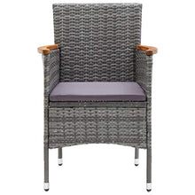 FAMIROSA Sedie da Pranzo per Giardino 4 pz in Polyrattan Grigio-0567