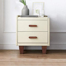 Classificatori Comodini Comodini Piedi in Legno massello Pelle Artificiale 2 cassetti Tavolino da Camera da Letto di Grande capacità (Colore: A, Dimensioni: 40X40X47)