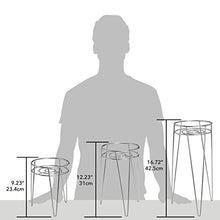 mDesign Midcentury Set da 3 Portavasi da terra in metallo – Portapiante da interno con design rotondo moderno e gambe a forcina – Versatili fioriere da interno e esterno – argento
