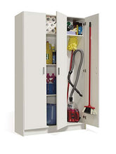 Dmora Armadio portascope 3 ante, Bianco, 180 x 108,8 x 37 cm