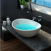 Lavabo in ceramica ovale, 40,5 cm x 33,5 cm x 14,5 cm per bagno e ospite WC Sofia