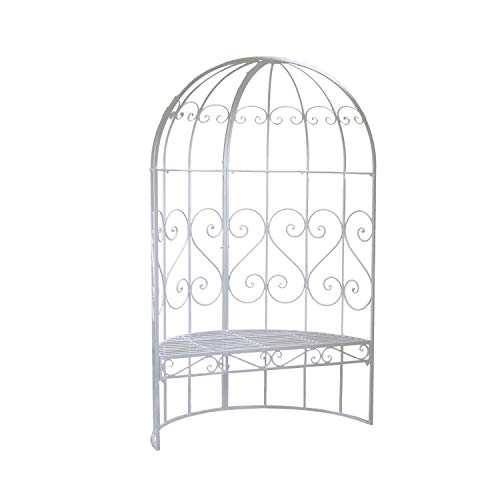 adami Panchina da Giardino in Ferro con Cupola 118,5x57H186cm Viareggio Bianco