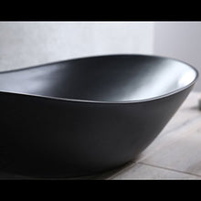 Semplice lavabo in Ceramica Ovale Nero Ultrasottile sopra lavabo lavello in Ceramica 60CM lavabo lavabo Art Basin Lavabi