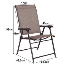 COSTWAY Set di 2 Sedie Pieghevoli da Giardino, Sedie da Esterno Ergonomiche, per Cortile Piscina e Giardino, Marrone