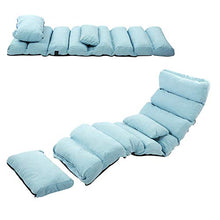 Divano Pigro Regolabile, Divano per Tempo Libero Divano Letto Pieghevole in Acciaio + Panno per Soggiorno, Camera da Letto, Ufficio ECC, con Cuscini e Cuscinetti per Piedi