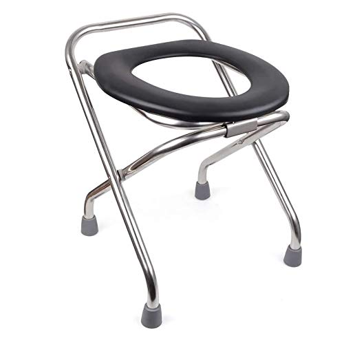 YHNMK Sgabello Pieghevole WC per Anziani e Disabili,Sedia Toilette Bagno Portatile per Mobilità Assistita,Vasino da Esterno Leggero per Adulti