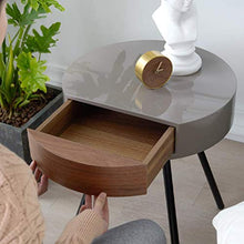 YGB Comodino Comodini nordici Comodino in Noce Comodino con 1 cassetto e 4 Gambe in Legno, Comodino Rotondo Tavolino Laterale per Camera da Letto Comodino Comodino Comodino