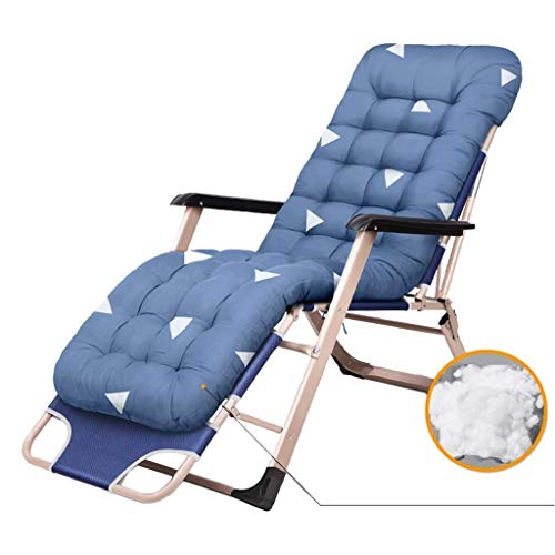 Hfyg Lettino Prendisole Sedie A Sdraio Surdimensionate Sedie A gravità Zero Sedie da Campeggio Pieghevoli da Campeggio All'aperto con Cuscino 200kg Chaise Longue (Color : Blue)