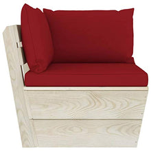 SKM Set Divani da Giardino su Pallet 6 pz con Cuscini Legno Abete (111kg) Rosso-3561