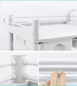 ZHFZD Bianco con cassetti, Carrello Porta Ruote e ripiano a 2 Piani per Auto Medica per Veicoli Commerciali (Dimensioni: 75 × 52 × 84 cm)