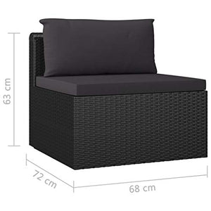 Tidyard 9 pz Set Divani da Giardino con Cuscini in Polyrattan,Divano Angolare da Giardino in Rattan,Divano Modulare da Giardino per Esterno in Rattan,Salotto da Giardino in Rattan,Divano con Penisola