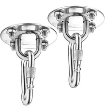 2 Pcs Acciaio Inossidabile Gancio per Soffitto,Ancoraggio da Parete e Soffitto, Girevole a 180°Gancio per Soffitto Suspension, Capacità di Carico Fino a 450KG, per Altalena, Amaca, Yoga, Sacco da Boxe