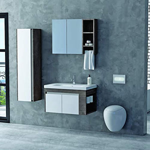 Homemania SNB-799 Mobile per Lavabo Siena 80 da Parete, da Bagno, Bianco, Legno, in MDF, 80x45,5x55 cm