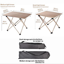 HANYF Tavolo da Picnic, Tavolo in Lega di Alluminio Pieghevole Ultraleggero Tavolo Pieghevole Portatile, Sacchetto di Stoccaggio, Adatto per Esterno, Campeggio, Picnic, Barbecue, Spiaggia, Pesca,M