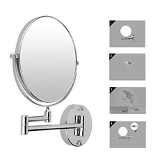 SODIAL(R) Cromo 8 pollicespecchiera a parete specchio cosmetico specchio cosmetico a doppia faccia specchio ingranditore 7X