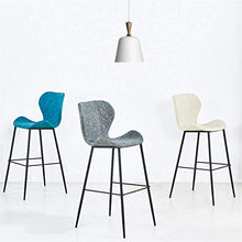 GYPPG Sgabello Bar in Metallo Rivestito in Ecopelle, Sgabello Alto Bar/Pub con Schienale ergonomico, Altezza Seduta 25,6/29,5 Pollici, Sedia Grigio Scuro