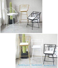 LWW Sgabelli, poggiapiedi Cuscino da pranzo Sedia per la casa Chair Nordic Ferro battuto moderna Minimalista casual Metallo Oro Bar Sgabelli Bistro Cafe Tempo libero,Nero,SeatHeight65cm