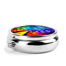Rainbow Art - Contenitore rotondo per pillole a 3 scomparti, in metallo, per medicina e vitamina