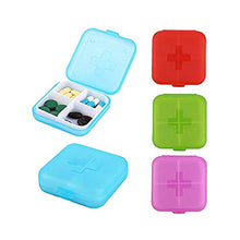 2pcs Rimovibile 4 Cellule Pillola Medicina Drug Storage Case Portable Organizer Box Blu