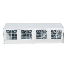 Outsunny Gazebo da Esterno Tenda tendone per Feste Matrimonio Telaio in Acciaio,Impermeabile, Bianco 8x4m